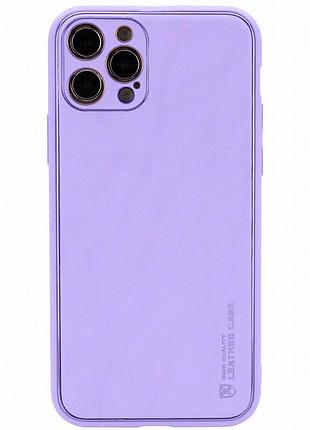 Кожаный чехол xshield для apple iphone 13 pro max (6.7") сиреневый / dasheen