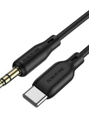 Аудіокабель borofone type-c to. male, silicone,, black ( )