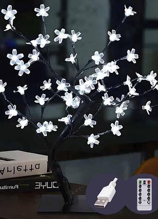 Світлодіодне дерево квіти з пультом дк та usb, led, см, біле світло