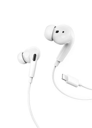 Навушники дротові hoco pro original (lightning) white ( ) 2