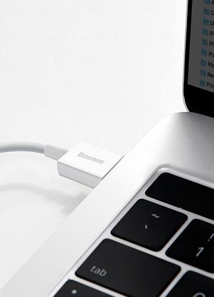 Кабель baseus superior series fast charging data cable usb to type-c white ( ) 7