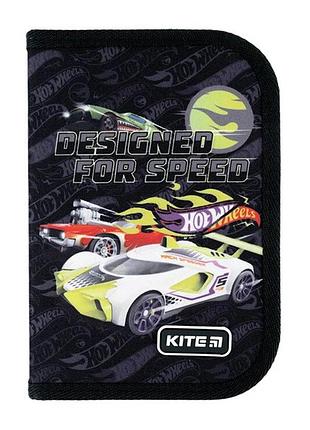Пенал без наполнения kite hot wheels, отделение, отвороты