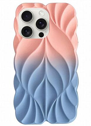 Tpu чехол leaf для apple iphone 14 pro max (6.7") pink / blue