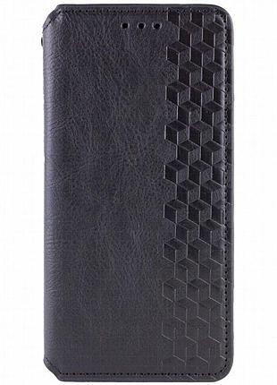 Кожаный чехол-книжка getman cubic (pu) для motorola moto g15 4g черный