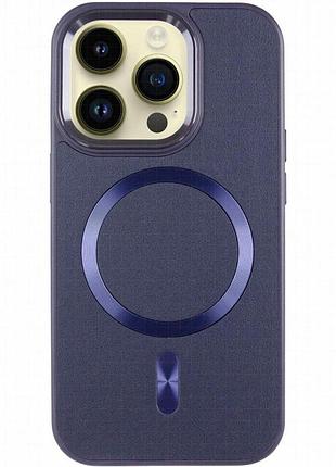 Кожаный чехол snapcase with magnetic fit для apple iphone 16 pro (6.3") dark blue