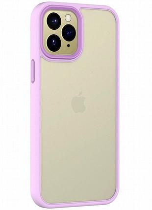 Tpu+pc чехол metal buttons для apple iphone 11 pro max (6.5") сиреневый / light purple