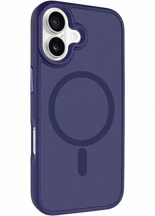 Tpu+pc чехол metal buttons with magnetic fit для apple iphone 17 (6.3") синий / navy blue