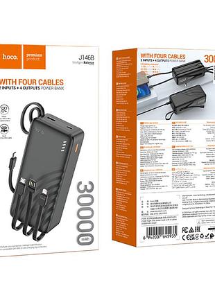 Умб power bank hoco night tide (with cable type-c+micro+lightning+usb)