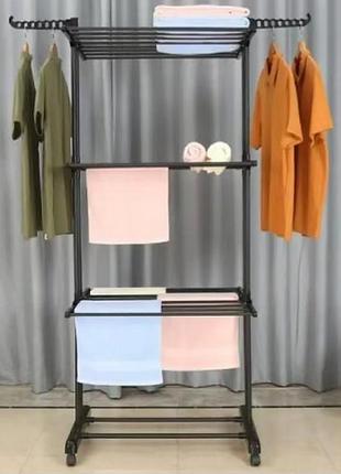 Сушилка для белья большая garment rack черная 238 (6)1727