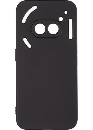 Чехол silicone case для nothing phone (2a) бампер с микрофиброй черный