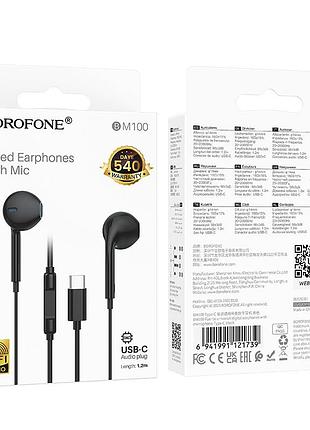 Навушники дротові borofone (type-c) black ( ) 2