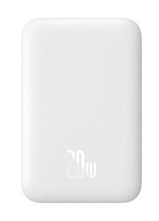 Зовнішній акумулятор baseus magnetic mini air wireless fast charge power bank stellar white（with simple series charging cable type