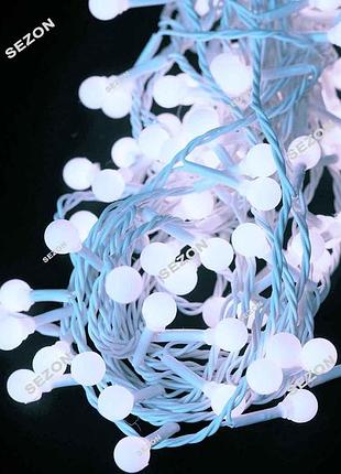 Кульки10мм led 6м білий провід, білий
