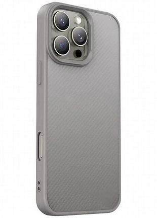 Tpu чехол carbon protective with magnetic fit для apple iphone 16 pro max (6.9") grey