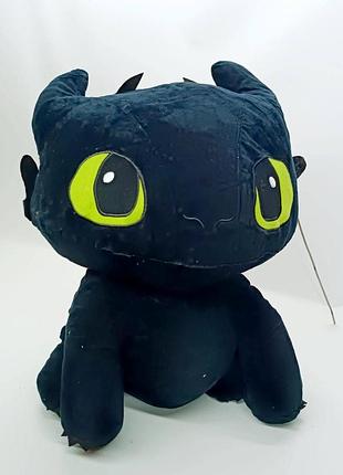 М'яка іграшка star toys «дракон беззубик» чорний (37 см)