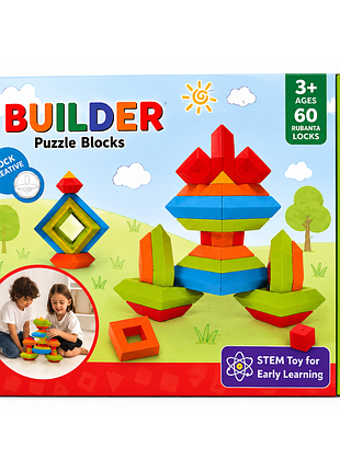 Конструктор дитячий builder puzzle blocks, 60 деталей ff-960 (36 шт)
