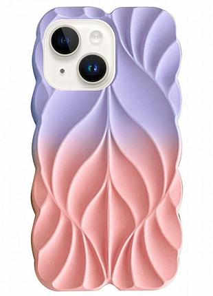 Tpu чехол leaf для apple iphone 15 (6.1") lilac / pink