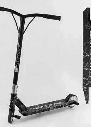 Двоколісний трюковий самокат best scooter 43598 hic-система пегі алюмінієвий диск і дека / чорний