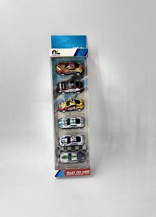 Набір металевих машинок «alloy toy cars» — колекційні спортивні авто (6 штук), aogele toys