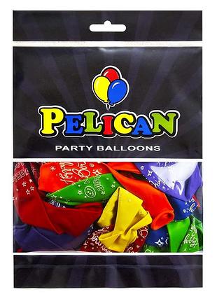 Латексные шарики "(30сm) "happy birthday, фейерверки" стр. pelican 50шт