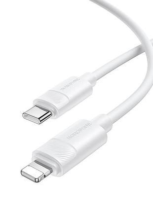 Кабель borofone leya silicone charging data cable ip white ( )