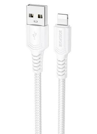 Кабель borofone certain charging data cable ip white ( )