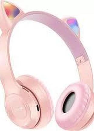 Беспроводные детские наушники с кошачьими ушками и подсветкой cat ear p-47m