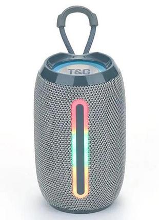 Bluetooth-колонка с rgb подсветкой, speakerphone, радио, grey