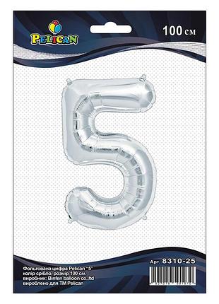 Фольгована кулька цифра " " срібло "( ) pelican 1шт.