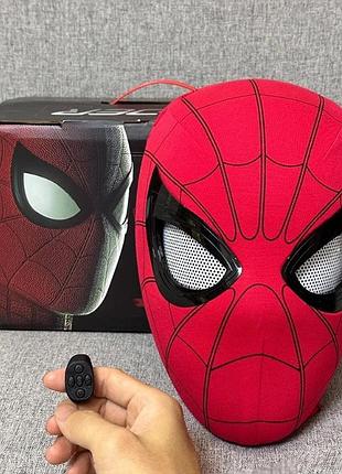 Маска супергероя человек-паук spider man аккум.,usb-кабель, глаза клипают, свет, звук.р/к