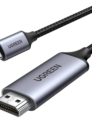 Кабель ugreen usb-c to hdmi male to male cable aluminum shell. (gray ) ( )