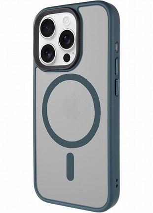 Tpu+pc чехол metal buttons with magnetic fit для apple iphone 15 pro max (6.7") зеленый / dark green