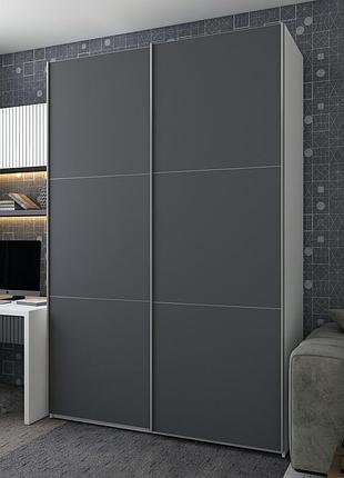 Шафа-купе двохдверна doros g-caiser 160х60х240 см білий/графіт ( )