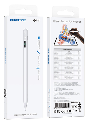 Стилус borofone active capacitive pen with digital display pad dedicated white ( ) 2