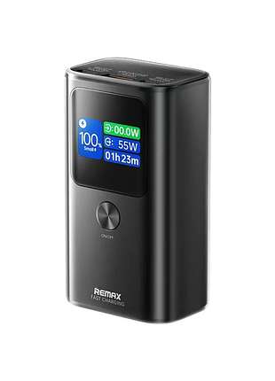 Зовнішній акумулятор remax dinba. pd+qc color screen aluminum alloy fast charging power bank grey ( )