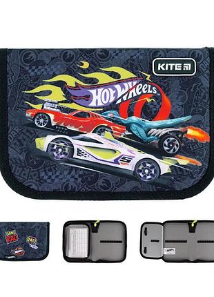 Пенал без наповнення kite hot wheels, відділення, відворот