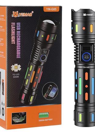 Фонарь yemao,, power bank, зу type-c, zoom