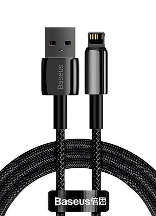 Кабель baseus tungsten gold fast charging data cable usb to ip. black ( )