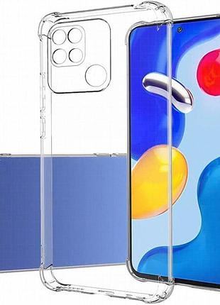 Tpu чехол getman ease logo усиленные углы full camera для xiaomi redmi 10c бесцветный (прозрачный)