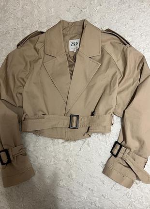 Жіночий тренч zara, короткий, бежевий