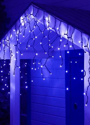 Ул. защита led 5м,6м, черный каучук.3мм, синий+ flash