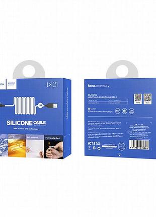 Дата кабель hoco x21 silicone microusb cable (1m) черный / белый 5
