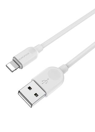 Кабель borofone usb to ip.,, pvc, tpe connectors, white ( )
