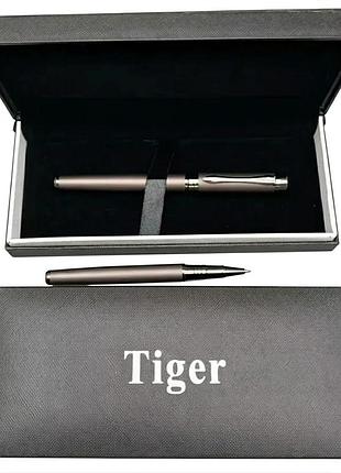 Подарочная ручка роллерная tiger в футляре (матово-серая)