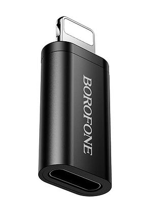 Адаптер borofone ip male to type-c female. adapter black ( )
