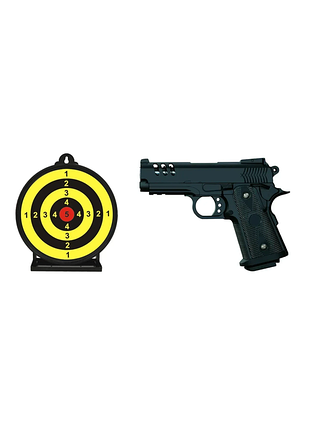 Детский пистолет c1-6 hi-capa vigor металл + мишень 6.5 дюймов+ пули 0.12г 1000шт