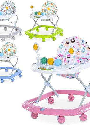 Ходунки m 5033-2 с игровой панелью, музыка, микс видов, музыка, колеса 8 шт
