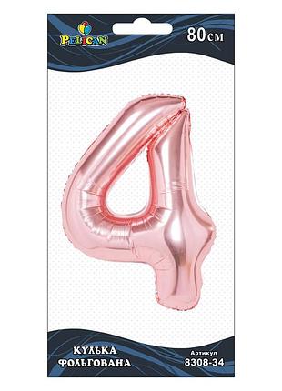 Фольгована кулька цифра " " рожеве золото "( ) pelican 1шт.