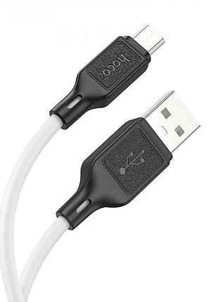 Кабель hoco cool silicone charging data cable for micro white ( ) 3
