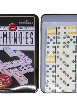 Домино 5010, настольная игра домино в металлической коробке